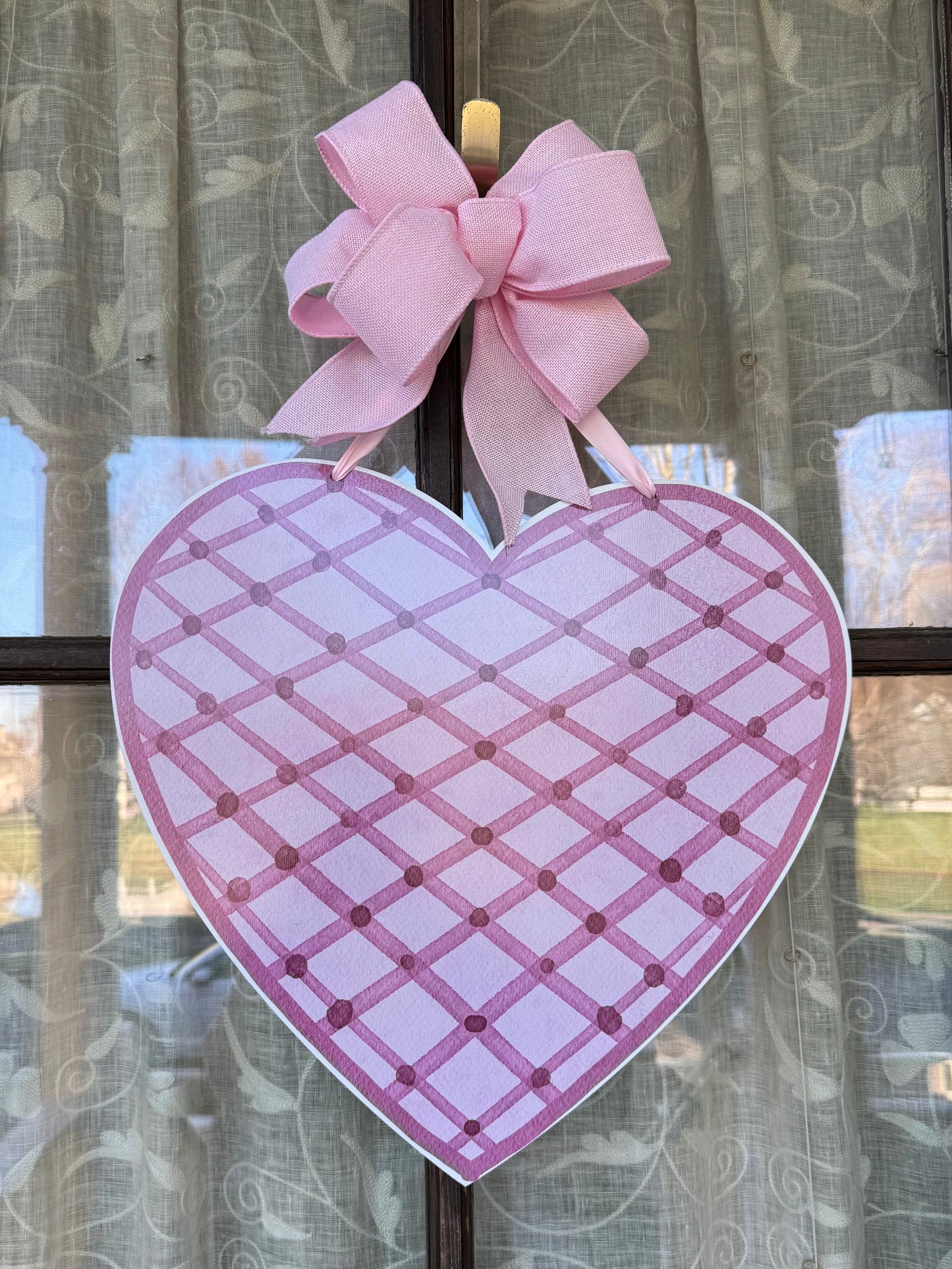 Blush Trellis Heart Hanger