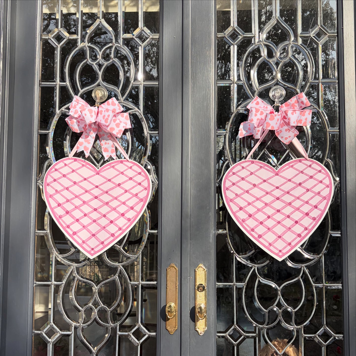 Blush Trellis Heart Hanger