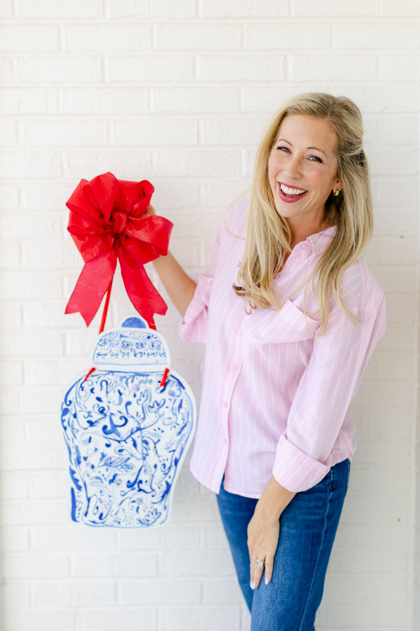 "Evergreen Blue" Chinoiserie Ginger Jar Hanger