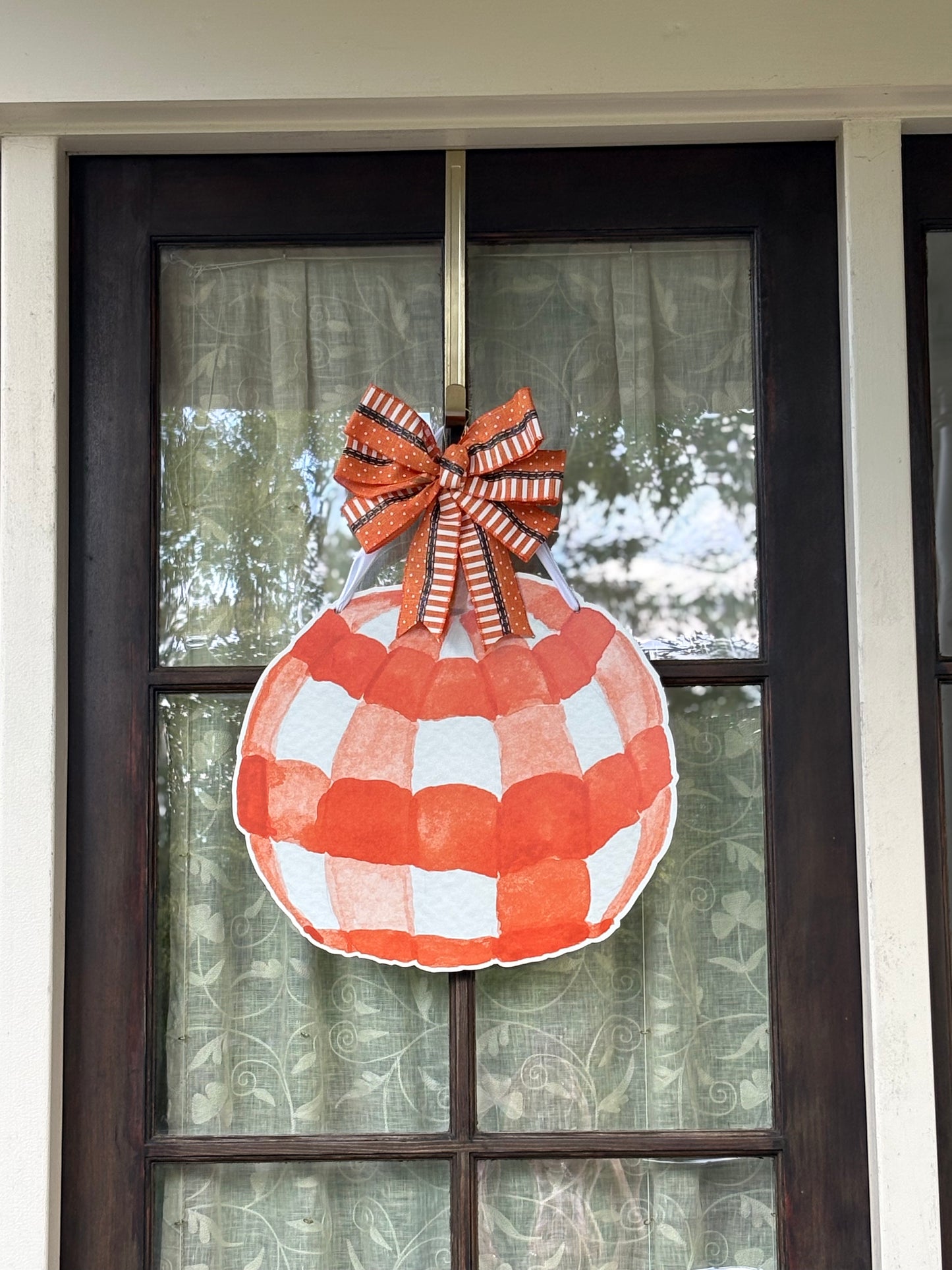 Volunteer Gingham Pumpkin Hanger