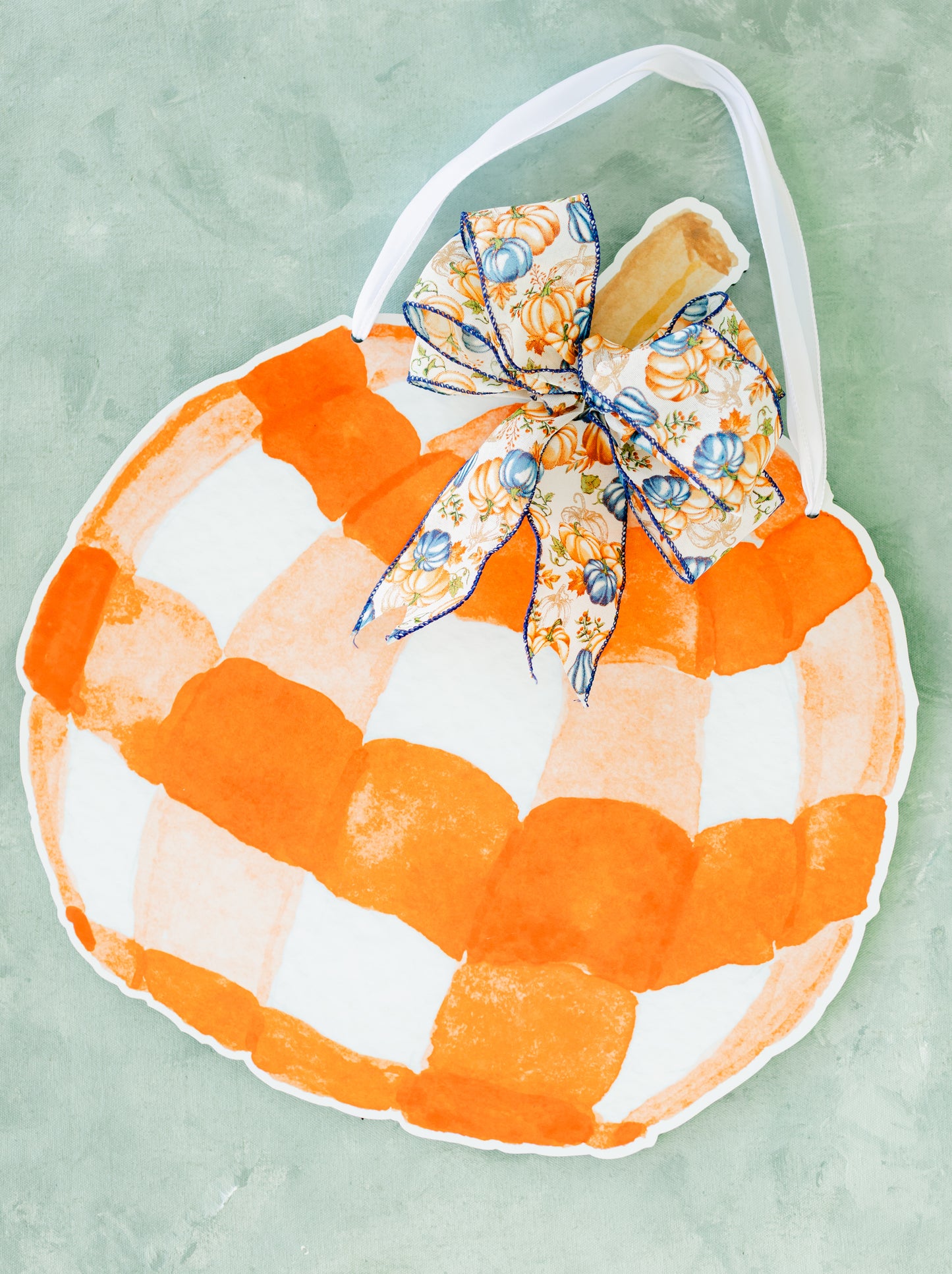 Volunteer Gingham Pumpkin Hanger